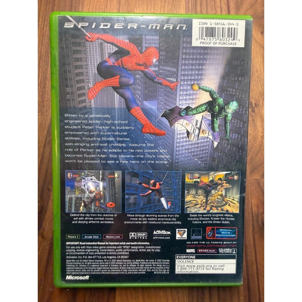 Spider-Man Xbox, 2002 CIB - Tested - Excellent Condition - Picture 2 of 3